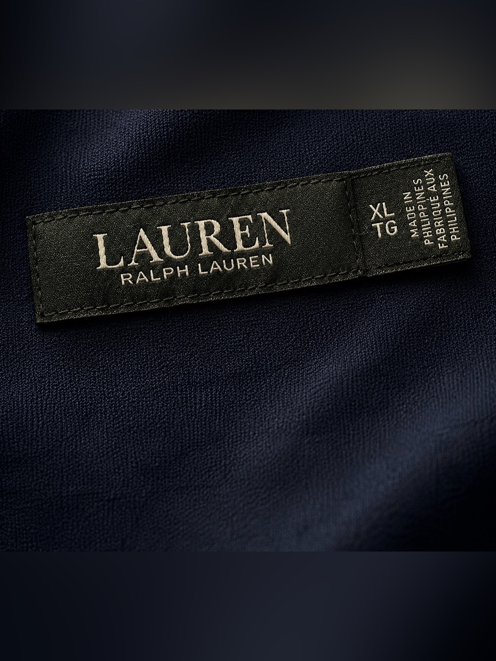 Lauren Ralph Lauren Navy Stretch Ankle Pants XL with Gold Logo Detail - Picture 7 of 7